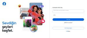 facebook giriş ana ekranı