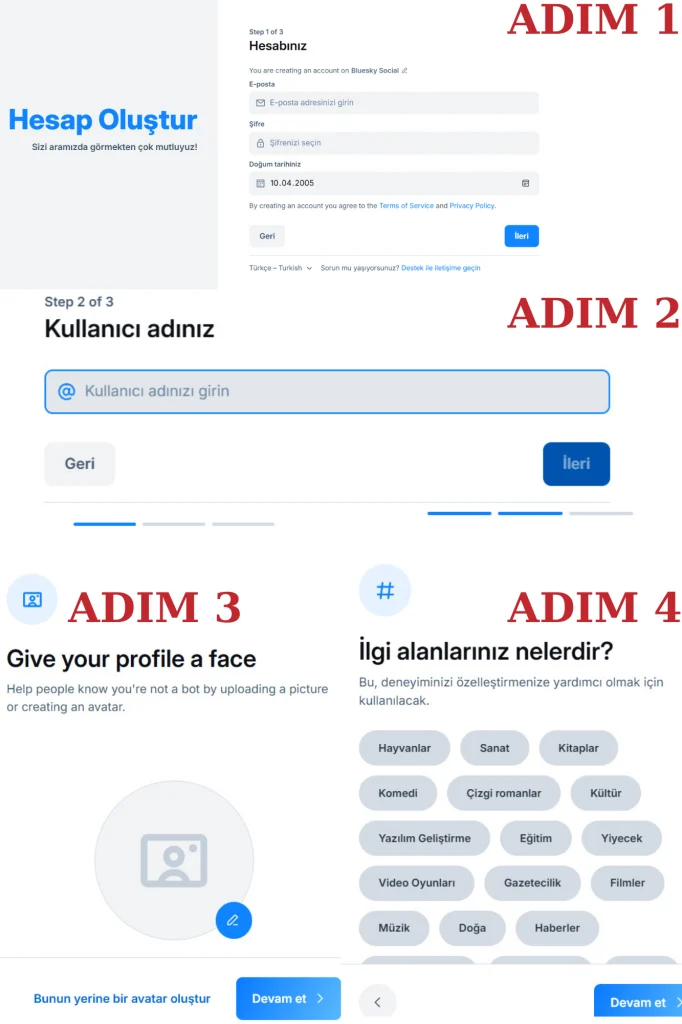 bluesky kayıt adımları